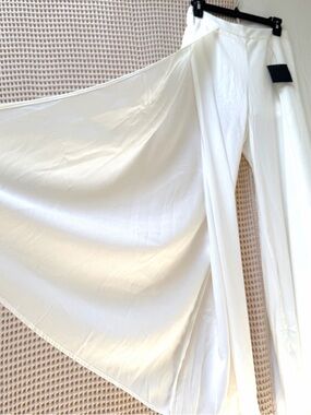 Lulus Flowing - White Wide-Leg Open leg/Overlay Pants